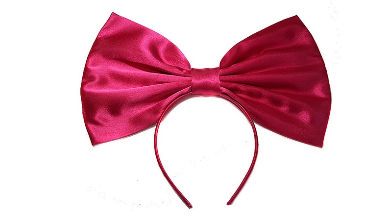 Giant Extra Large Satin Alice and Wonderland Inspired Hair Bows Kiki Delivery Services Hot Pink Red Black or Pink Cosplay image 7