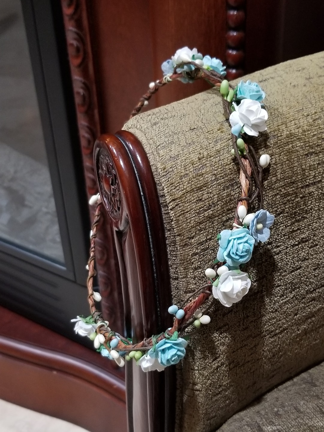 Blue Wedding Flower Crown- A Little Blue Roses Crown- Small Roses ...