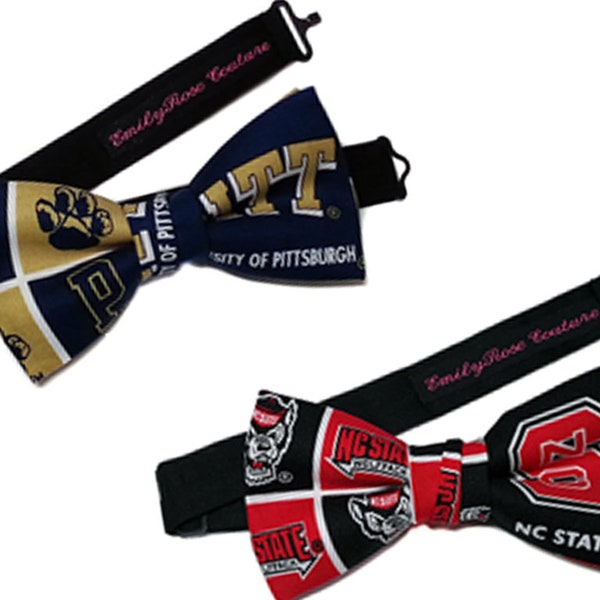 University of Pittsburgh Bow Tie- University of North Carolina Bow-tie- Pitt Bow Tie- Pre Tied- For Men- Teen- Young Adult- Ship Fast