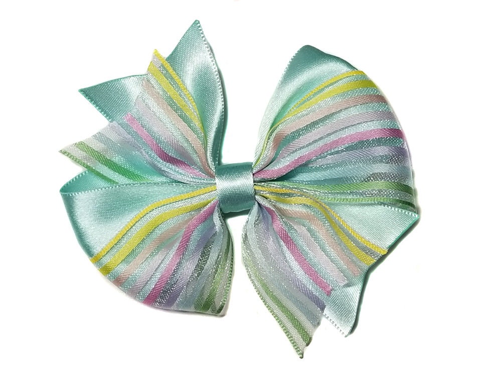 Easter Pastel Ribbon Hair Bows - Easter Hair Bow- For Baby- For Kids ...