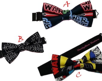 Star Wars Bow Ties- The Force Awakens Bow Tie- Star Wars Neon Bow Tie- Classic Comic- Nerdy Gift- Adjustable Neck Strap- Father and Son