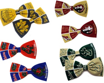 Football Fans Hair Bow- USF Bulls- FSU Seminoles- Florida Gators- Michigan Football Hair Bow- Sport Teams Hair Bow