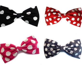 Polka Dot Hair Bow Pin up Hair Accessories Red Polka Dot | Etsy