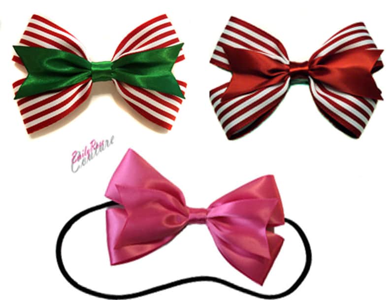 Peppermint Candy Cane Christmas Hair Bow- Pink Buble Gum Hair Bow ...