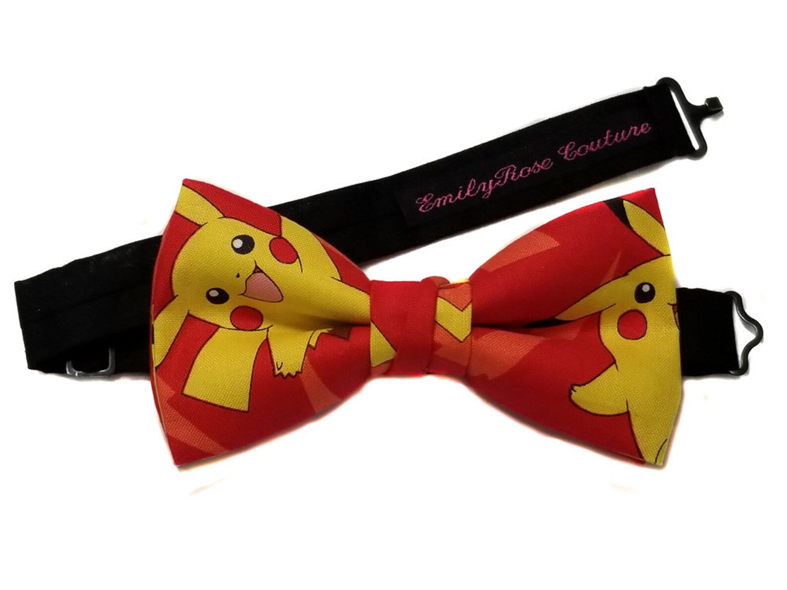 Pikachu Bow Tie Pokemon Bow Tie Pre Tied Adjustable Straps Etsy