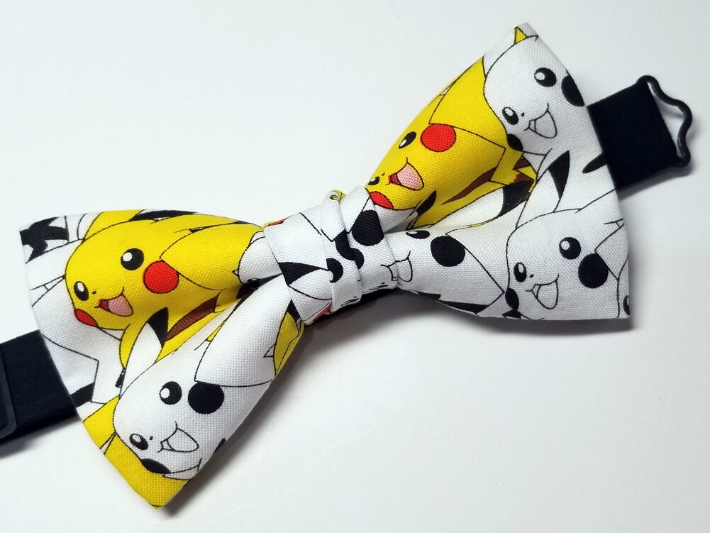 Pikachu Bow Tie Pikachu Halloween Bow Tie Pokemon Pre Tied Bow Tie