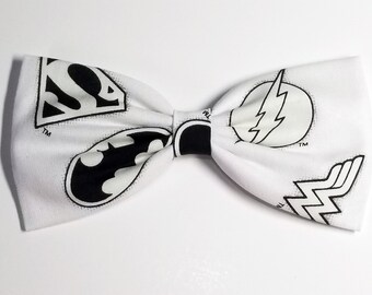 Glow in The Dark DC Characters Logos Hair Bow- Glow in Dark Hair Bow- Barrette- Alligator Clip or Headband- SHIP FAST