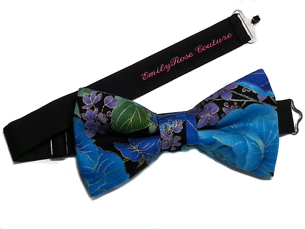 black and gold floral bow tie