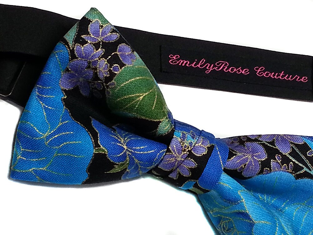 black and gold floral bow tie