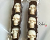 10 Packages SKULLS White Chocolate Party Favors Halloween Candy Sugar Wedding Birthday