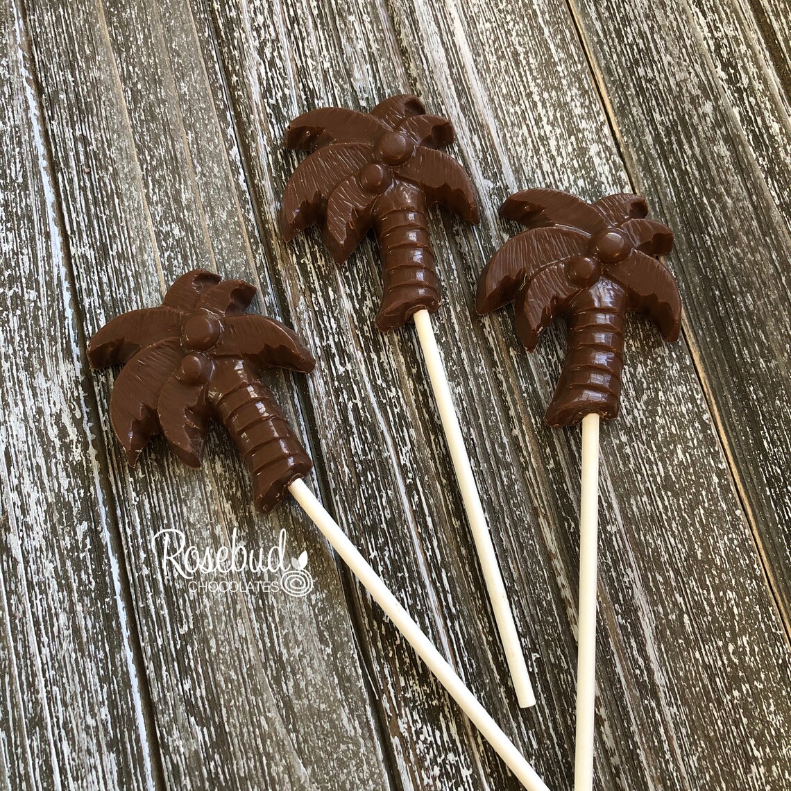12 PALM TREE Chocolate Lollipops Candy Party Favors Birthday Etsy Polska