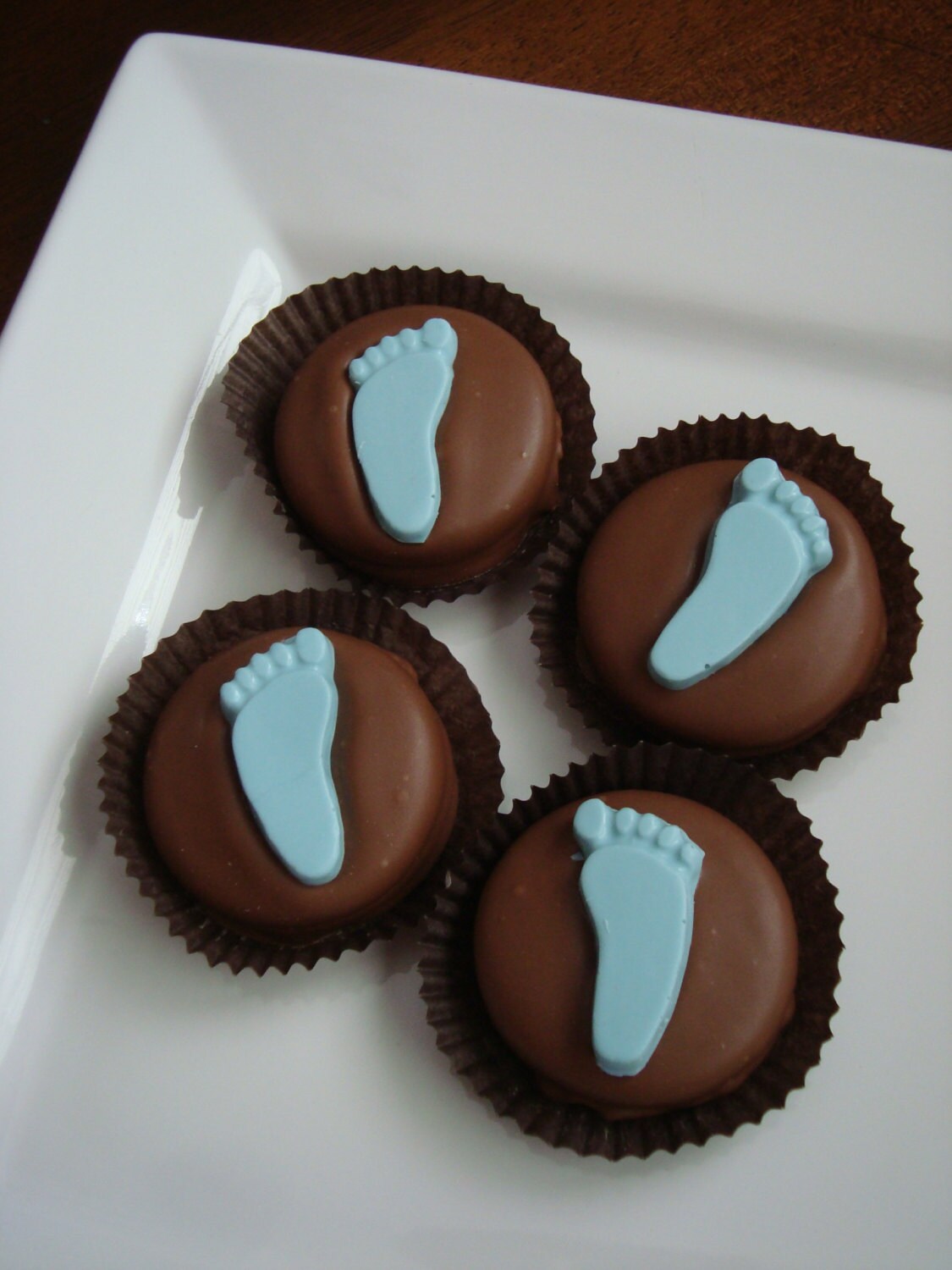 12 Chocolate Footprint Oreo Cookie Baby Shower Party Favors Etsy