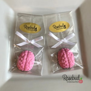 12 BRAIN Chocolate Party Favors Medical School Nursing Graduation Nurse Doctor Mad Scientist Kids Birthday Zombie Brains Halloween image 1