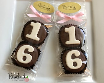 8 Sets #16 Chocolate Covered Oreo Cookie Candy Party Favors Sweet Sixteen 16th Birthday Anniversary