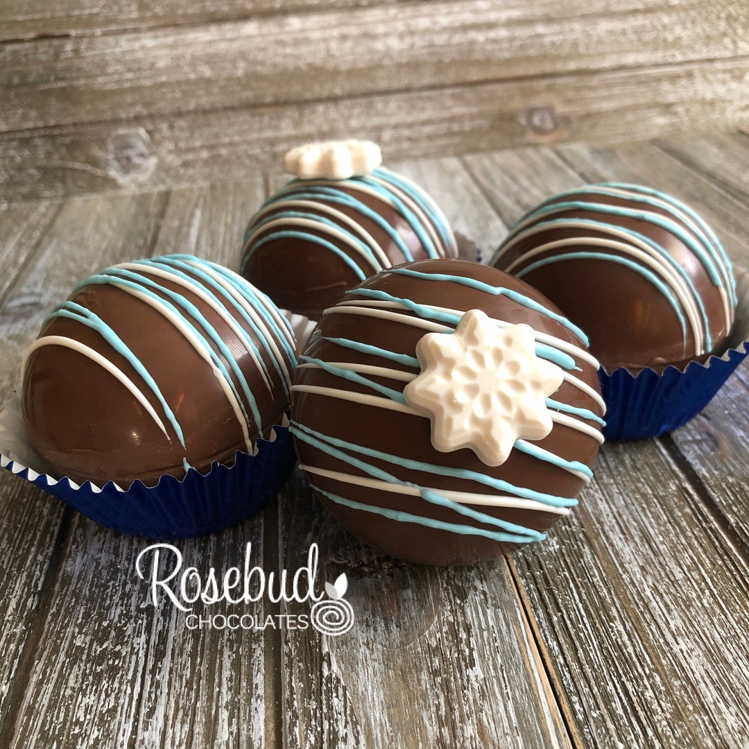 4 Pack HOT Chocolate BOMBS SNOWFLAKES Marshmallows Hot Cocoa Christmas ...