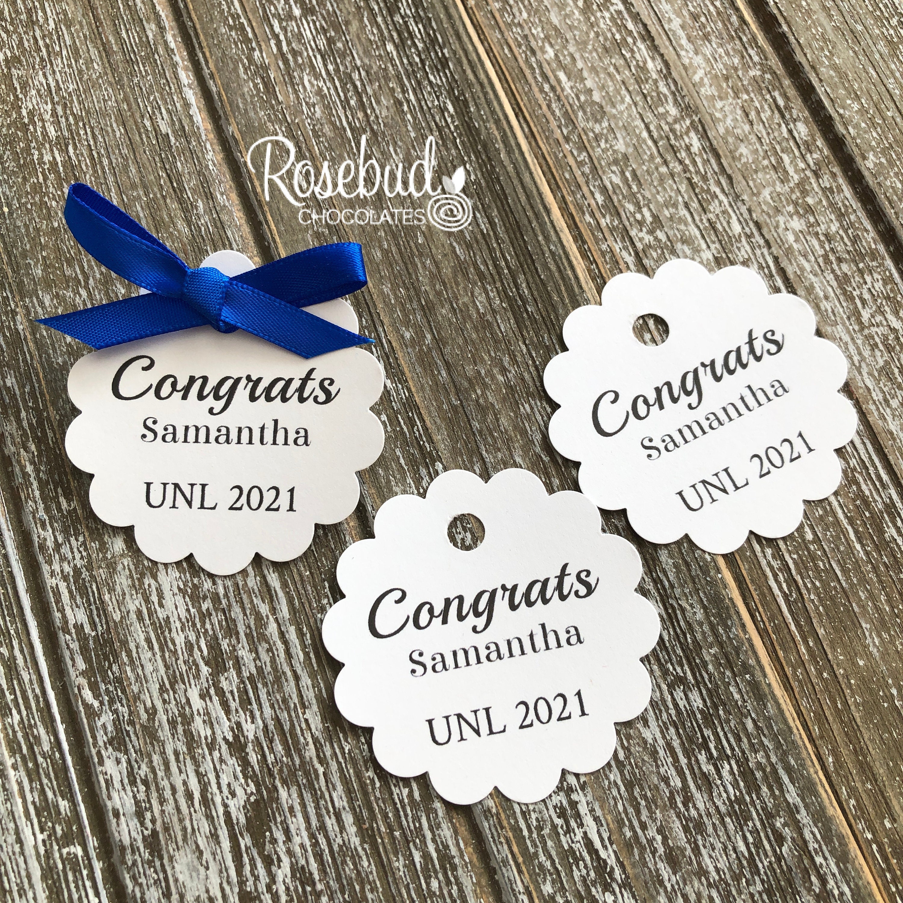 FAVOR TAGS Customized Personalized Add on Scallop Round Shaped TAG ...