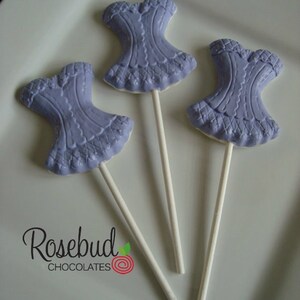 12 CORSET Chocolate Lollipop Favors Girls Night Out Bachelorette Birthday Party Lingerie Bridal Shower image 5