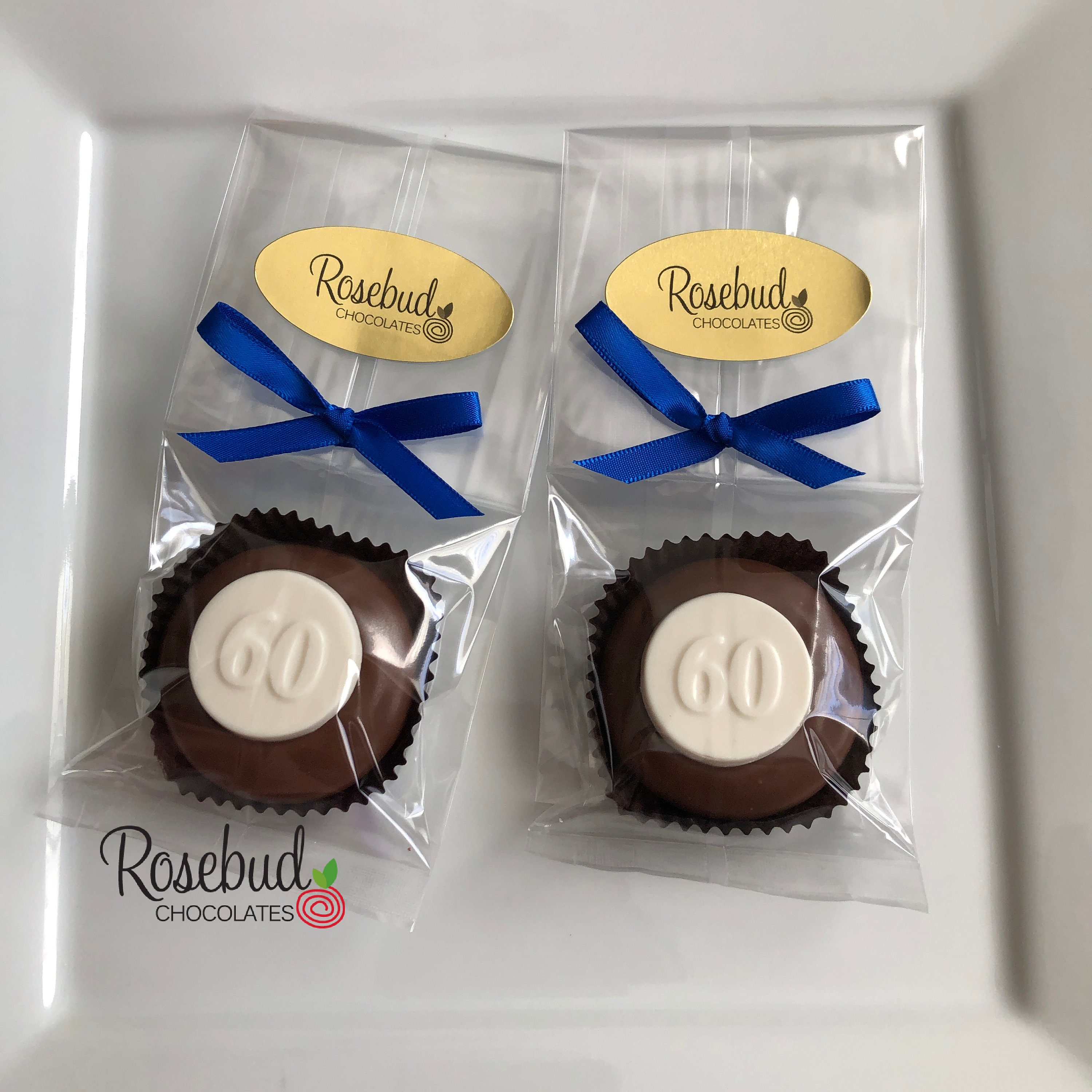 60th Birthday Set of 12 Chocolate Oreo Cookie Candy Party Favors