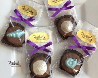 Seashell Chocolate Covered Oreo Favors: Bridal Shower Candy (12 ct)