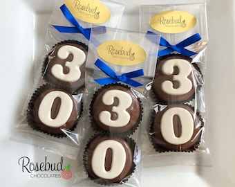 8 Sets #30 Chocolate Covered Oreo Cookie Candy Party Favors Number Thirty 30th Birthday Anniversary