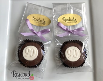 12 #90 Chocolate Covered Oreo Cookie Candy Party Favors 90th Birthday Numbers Ninety
