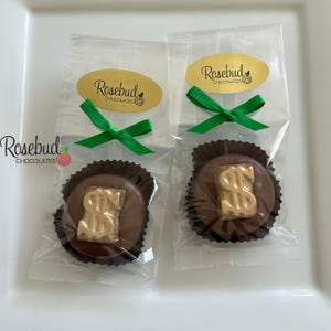 DOLLAR SIGN Set of 12 Chocolate Oreo Cookies Money Birthday Party Favors Gold Dusted
