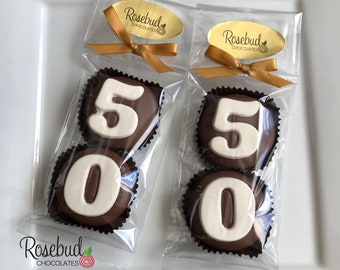 8 Sets #50 Chocolate Covered Oreo Cookie Candy Party Favors Number FIFTY 50th Birthday Anniversary 50's