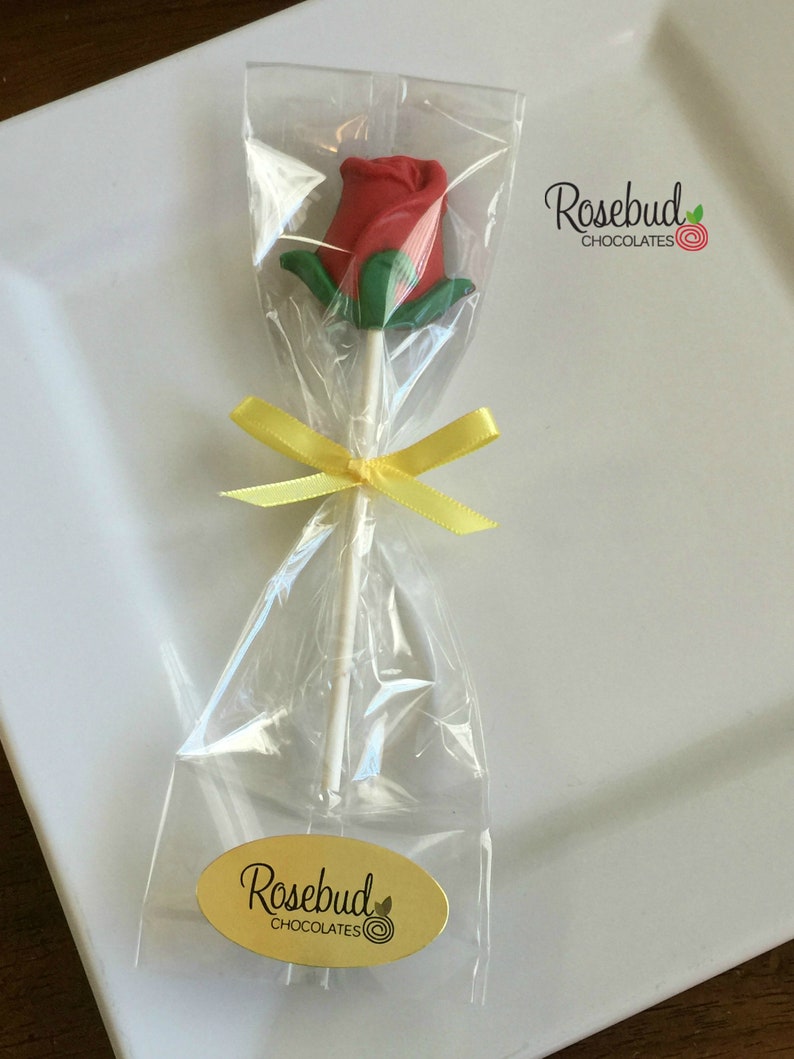 12 ROSE Chocolate Lollipops Party Favors Garden Flowers Etsy