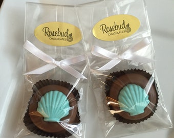 12 SEASHELL Chocolate Covered Oreo Cookie Favors Beach Nautical Sea Mermaid Party Candy