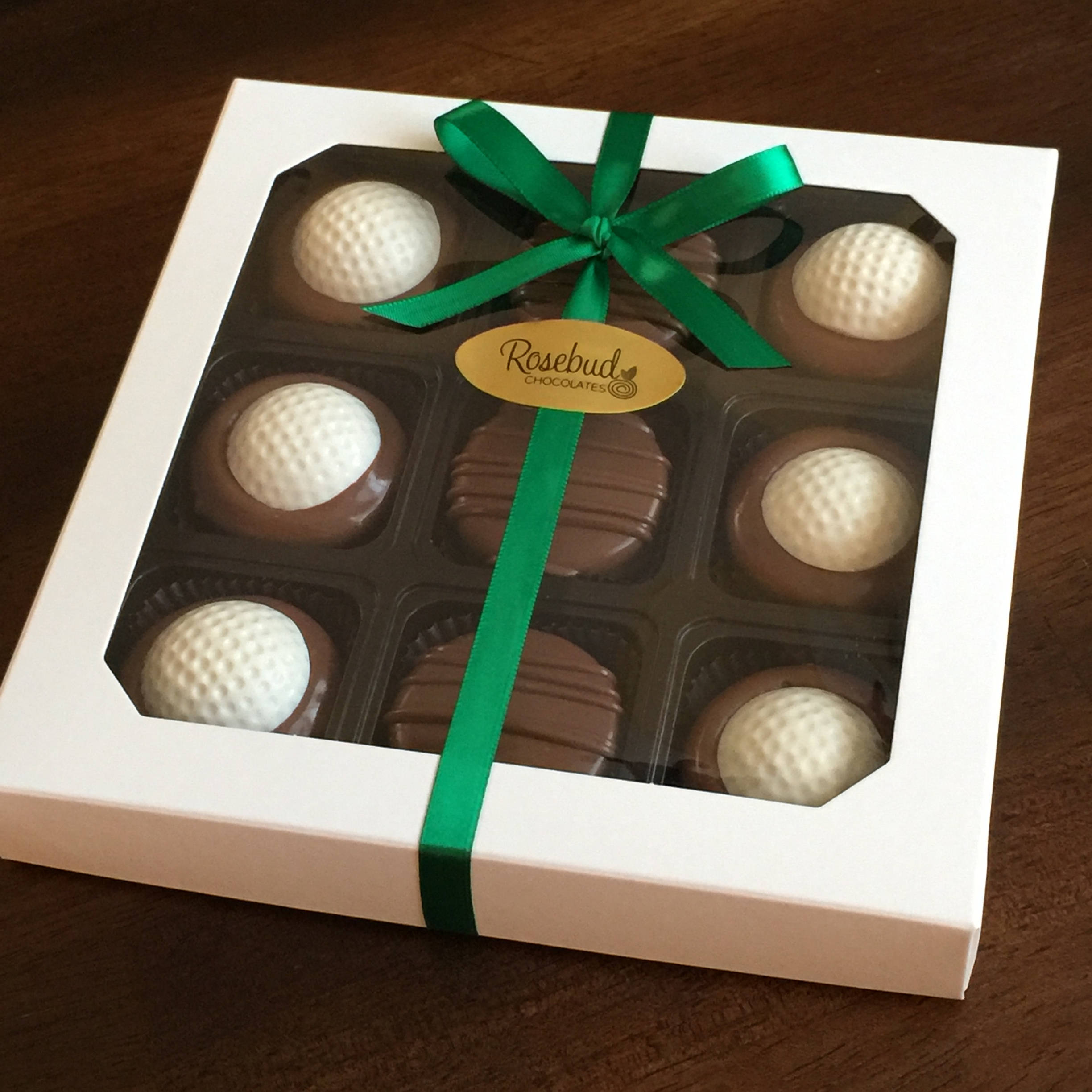 9 Piece White Box of Milk Chocolate Dipped Golf Ball Oreo Etsy