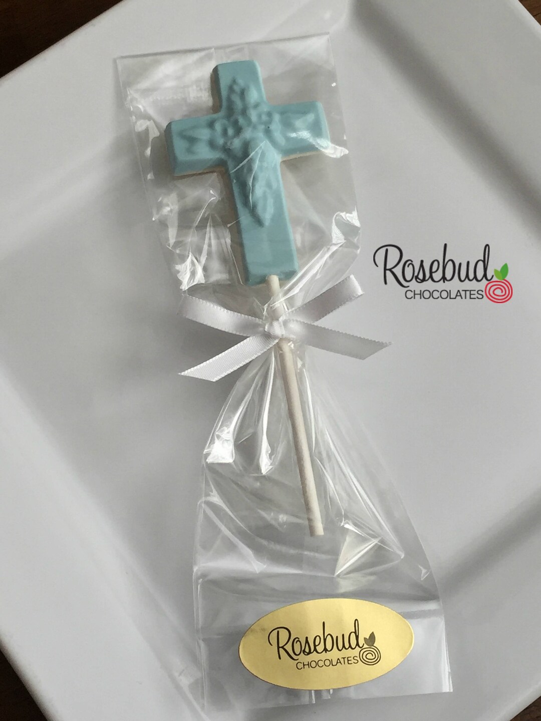 EAST COAST Baptism Boy Cross Lollipop Chocolate Candy Mold – Clear Plastic, DIY Party Favor, USA Made