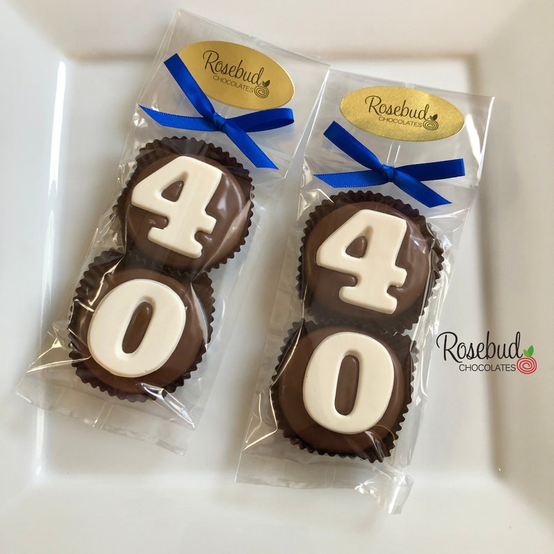 40th Birthday Chocolate Covered Oreo Cookie Favors, 8 Sets - Etsy