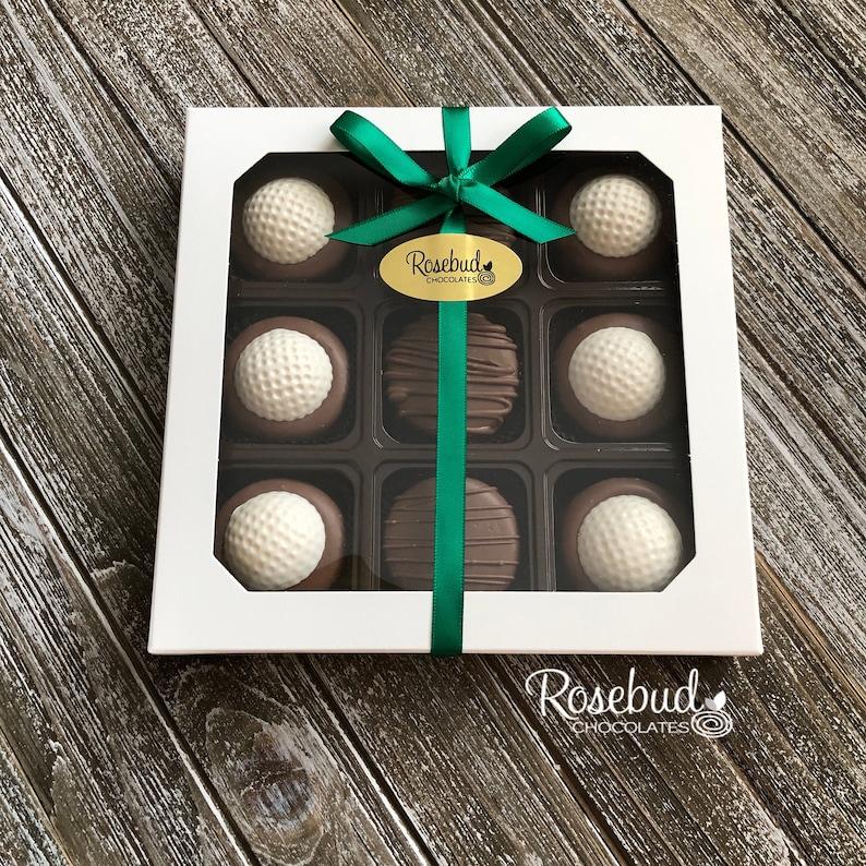 GOLF BALL 9 Piece White Gift Box Chocolate Covered Oreo Etsy