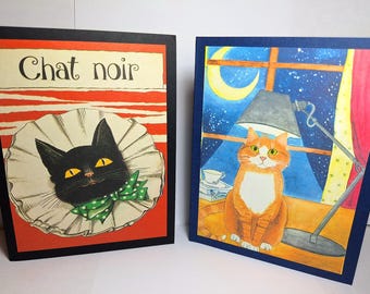 Cat Life Card Assortment | Italian Paper | Vintage & Modern Images | Handmade Set of 12