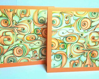 Retro Italian Cards | Gold Metallic Seashell Design | All Occasion Cards | Handmade Set of 106