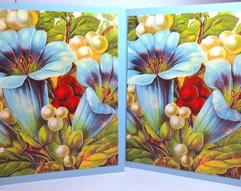 Vintage Style Floral Cards | All Occasion Cards | Extra Sturdy | Handmade Set of 10
