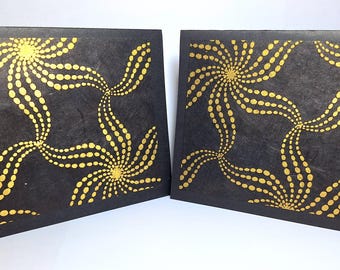 Starfish Notecards | Gold Metallic Detail | Coastal Stationery  | Handmade Set of 10