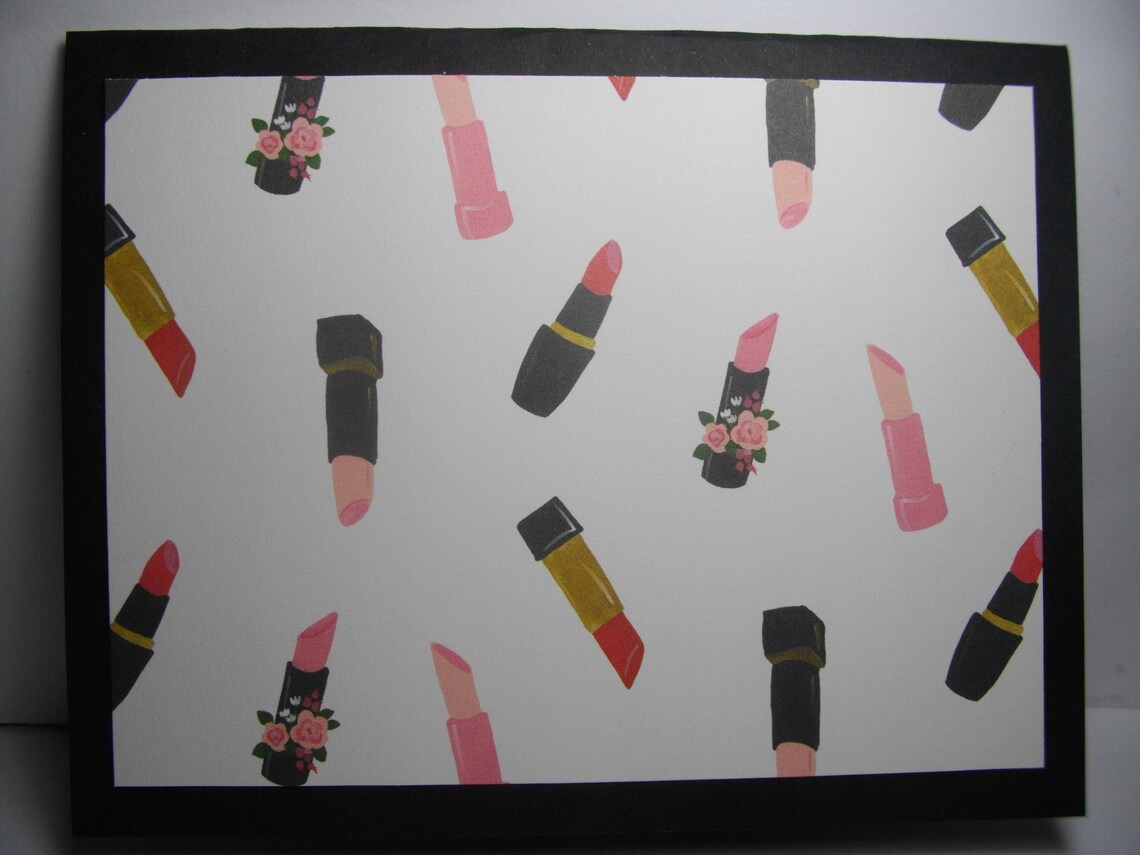 Lipsticks 10Card Set Gift for Her / Lipstick Stationery / Etsy