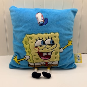 Vintage 2005 Nickelodeon SpongeBob SquarePants Plush Pillow 12x12