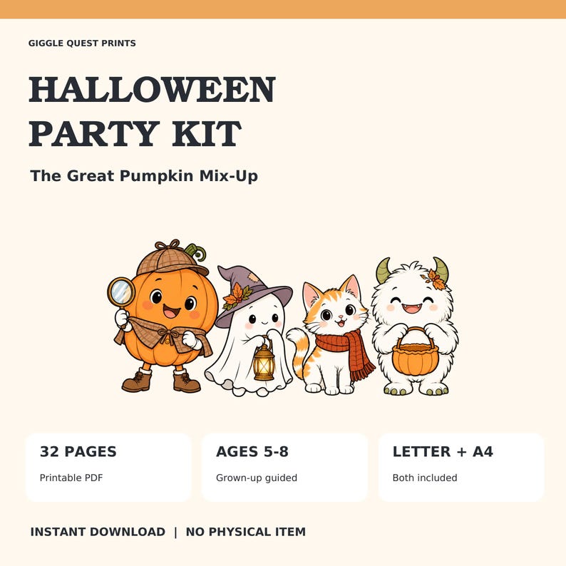Halloween Escape Game Printable for Kids Ages 5-8 | Pumpkin Mystery ...