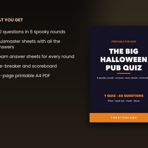 The Big Halloween Pub Quiz (Printable)