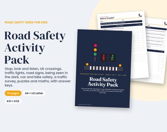 Road Safety Activity Pack for Kids, Road Safety Week Worksheets for KS1 and KS2
