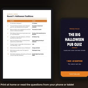 The Big Halloween Pub Quiz (Printable)