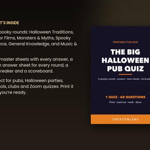 The Big Halloween Pub Quiz (Printable)