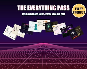 Pase completo, todas las descargas digitales de la tienda, agendas, hojas de cálculo, imprimibles, juegos de fiesta, libros electrónicos, actualizaciones de por vida.