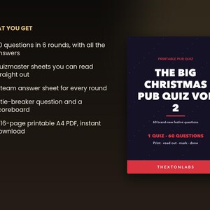 The Big Christmas Pub Quiz Vol 2 (Printable)