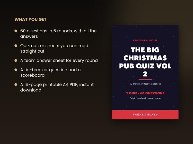 The Big Christmas Pub Quiz Vol 2 (Printable)