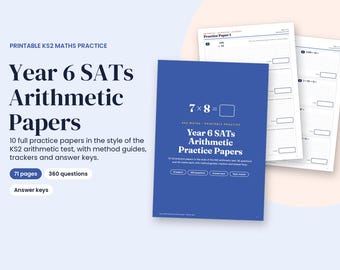 Exámenes de práctica de aritmética para el SAT imprimibles, 10 pruebas de matemáticas de KS2 para sexto grado con respuestas.