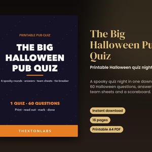 The Big Halloween Pub Quiz (Printable)