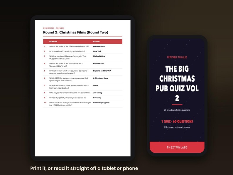 The Big Christmas Pub Quiz Vol 2 (Printable)